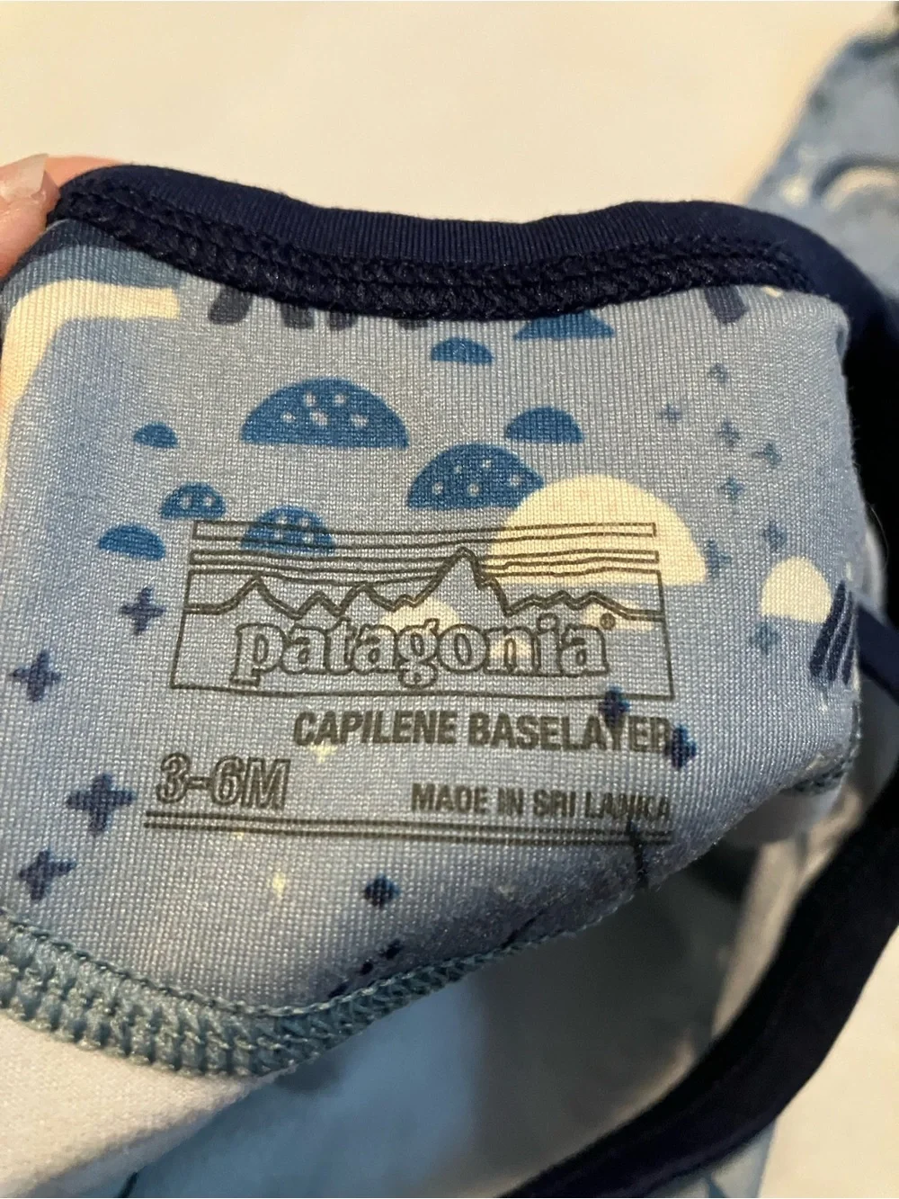 Patagonia Blue Forest Print Baby Bodysuit & Pants Capilene Set